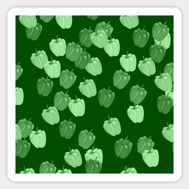 Green Pepper Pattern Peppers Sticker TeePublic UK